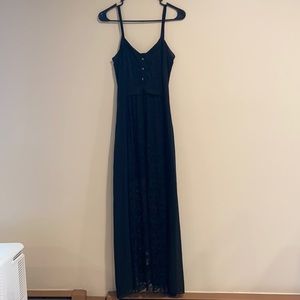 Black skull slip/ sheer dress